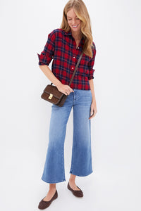 Red Plaid Flannel Cropped Jasper Button Down