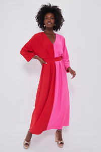 Scarlet and Hot Pink Madame G Caftan