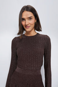 Bronze Shimmer Sonia Cropped Crewneck